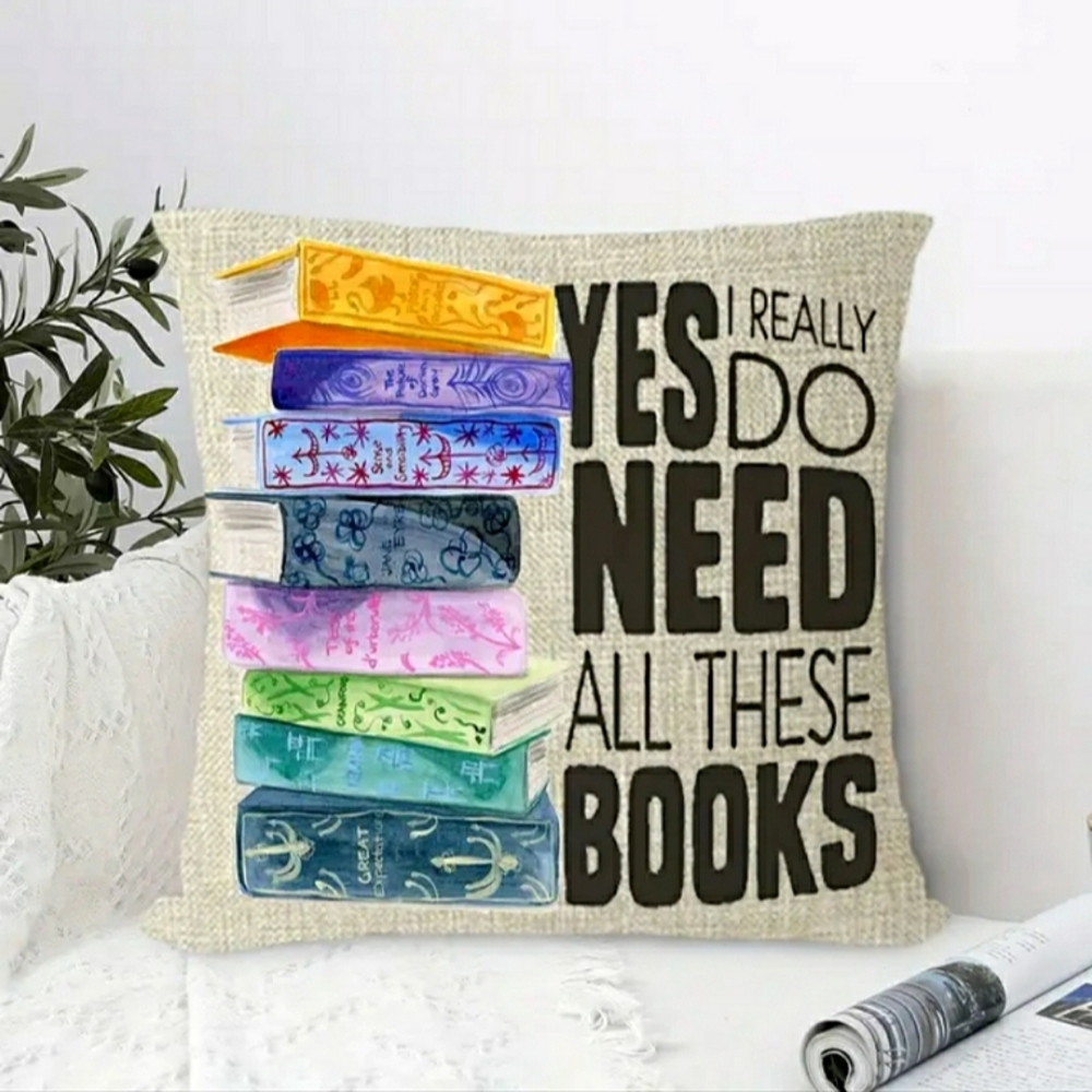 New Home Deco Linen Blend Book Lover's Pillowcase - Picture 4 of 6